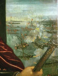 Sjöslaget vid Lepanto, ca 1578 (olja på duk)