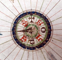 Kompasspunkt, renässanskarta över Europa, Jacopo Russo (efter) 1528