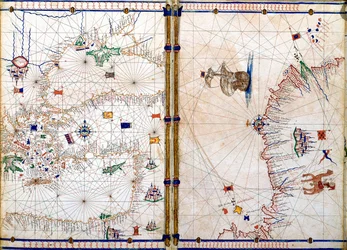 Damaskus och Jerusalem, detalj från de geografiska kartorna