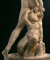 Bacchus, detalj av nedre halvan, skulptur av Jacopo Sansovino (1486-1570) (marmor) (se även 79847)
