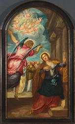 Ängeln förutsäger Saint Catherine of Alexandria om hennes martyrskap, 1570-talet.