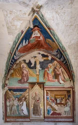 Berättelser om S. Bernardino och heliga, St. Franciskus kyrka, St. Bernardinos kapell i Siena