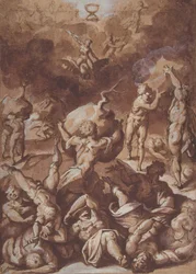 Jupiter slåss mot jättarna., 1540-96.