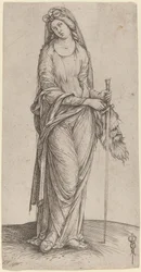 Judith håller i huvudet på Holofernes