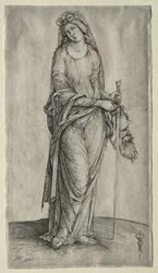 Judith håller i huvudet på Holofernes