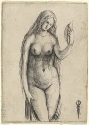Naken kvinna som håller en spegel Allegory of Vanitas, ca. 15031504.