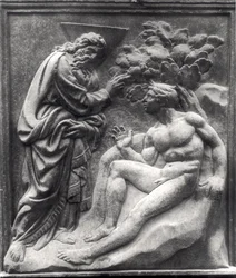Skapandet av Adam, panel från Porta Magna, ca 1430 (marmor)