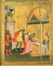 The Martyrium of St. Matthew, from the Altertavle of St. Matthew and Scenes from his Life, c.1367-70 (tempera on panel)swed