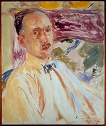 Studie för porträttet av Francois Mauriac (1885-1970), fransk författare. Målning av Jacques Emile (Jacques-Emile) Blanche (1861-1942)