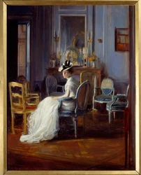 Den blå boudoiren. Målning av Jacques Emile