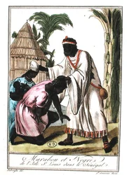 Marabout från Saint-Louis, Senegal (färg litho)