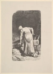Kvinna som skär vete, 1853.