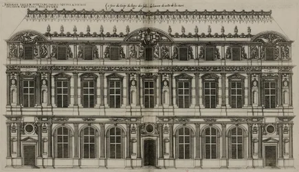 Pierre Lescots fasad publicerad 1576