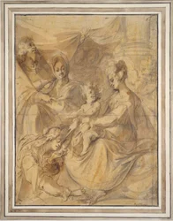 Helig familj med de heliga Anne och Maria Magdalena