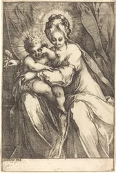 Jungfrun och barnet med en ros, ca. 16161617.