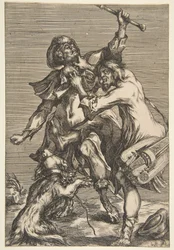 Två stridande tiggare, 1612-16.
