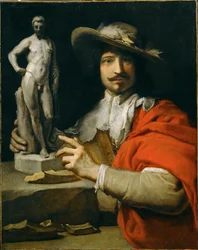Porträtt av skulptören Francois Duquesnoy (målning på duk)