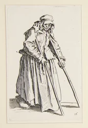 Tiggarkvinna på kryckor, från The Beggars (La mendiante aux bequilles)