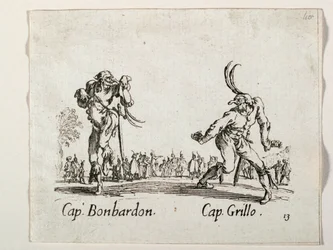 Kaptenerna Bonbardon och Grillo, figurer från Commedia dell