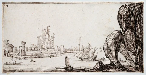 Harbor (penna & brunt bläck på papper)