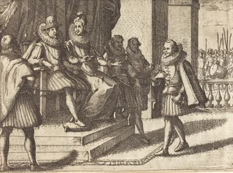 Kung och drottning i samråd om turkarna [recto], 1612.