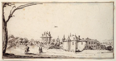 La Vieille et la Neuve Malgrange (penna & brunt bläck på papper)
