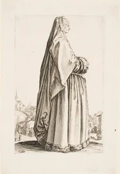 Dam i lång slöja och en pälsklippt klänning, från serien "The Nobility of Lorraine"