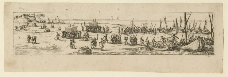 Landstigning av trupper vid belägringen av La Rochelle, 1630