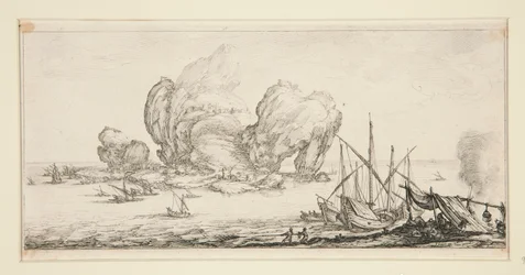 Le grand rocher (Den enorma klippan), från Landscapes for Giovanni de Medici