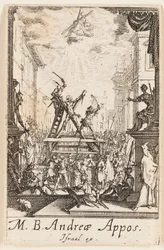 Sankt Andreas martyrdöd, plansch tre från Apostlarnas martyrdöd