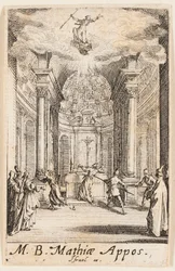 Sankt Mathias martyrdöd, plansch elva från Apostlarnas martyrdöd