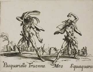Pasquariello Truonno - Meo Squaquara, platta 20 från Balli di Sfessania