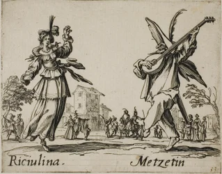 Riciulina - Metzetin, plansch 8 från Balli di Sfessania