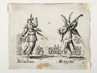 Riculina och Metzetin, figurer från Commedia dell