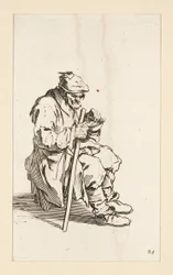 Sittande tiggare, ätande, från The Beggars