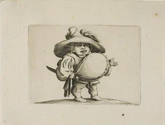 The Large Bellied Man dekorerad med en rad knappar, från Varie Figure Gobbi