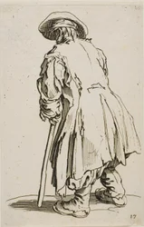 The Old Beggar Leaning on his Crutch, tallrik sjutton från The Beggars