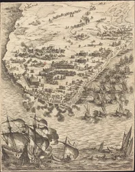 The Siege of La Rochelle [skylt 10 av 16, set omfattar 1952.8.97-112], 16281631.