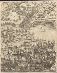 Belägringen av La Rochelle [skylt 11 av 16; uppsättningen omfattar 1952.8.97-112]