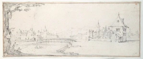 Gaucheus bro vid Epinal (svart krita på papper)