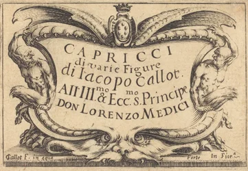 Titelsidan för The Capricci, c. 1617.
