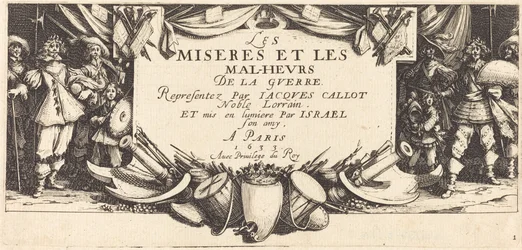 Titelsida för "The Large Miseries of War"