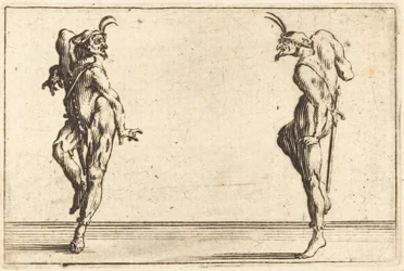 Två Pantaloons som dansar, ca. 1622.