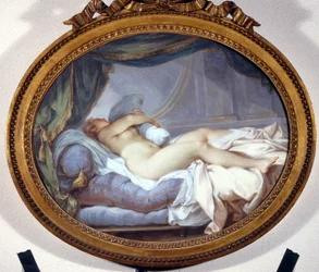 Kvinna som klämmer en kudde. Jacques Charlier