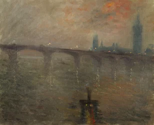 Kväll, Westminster från Waterloo Bridge