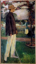 Porträtt i foten av Jean Cocteau (1889-1963) författare