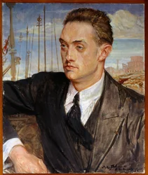 Porträtt av den franske författaren Henri de Montherlant (1896-1972) Målning av Jacques Emile (Jacques-Emile) Blanche (1861-1942) 1924 Sön. 0,54x0,45 m Rouen, musee des Beaux Arts