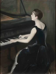 Porträtt av pianisten Léontine Bordes-Pène 1858-1924, 1889-1890.