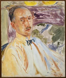 Studie för porträttet av Francois Mauriac (1885-1970). Målning av Jacques Emile Blanche (1861-1942), olja på duk