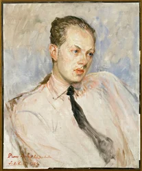 Studie för porträttet av Pierre Drieu La Rochelle (1893-1945). Målning av Jacques Emile Blanche (1861-1942), olja på duk
